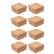Jogo De Caixas 10x10 cm Mdf Cru Decoração Presente Quarto Casa 8 Peças