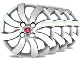 Jogo De Calota Aro 14 Fiat Kit Carlota Palio Attractive Uno Prateado