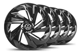 Jogo de Calota Aro 14 Preta Esportiva Nitro para Gol G5 e G6