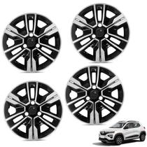 Jogo de calota aro 14a preto/prata mod kwid outsider 2023 - general car - kit-61141