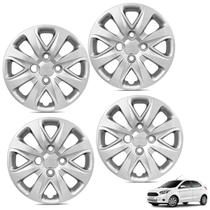 Jogo de calota aro 14p prata mod ka hatch/sedan 2015/18 - general car - kit-61114