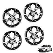 Jogo de calota aro 15p preto/prata mod argo 2023 - general car - kit-61134