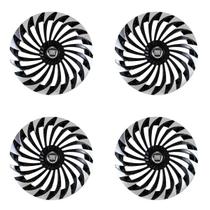 Jogo de calota esportiva 15 twister preta crome argo cronos