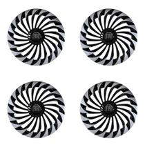 Jogo de calota esportiva 15 twister preta prata argo cronos