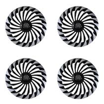 Jogo de calota esportiva 15 twister preta prata argo cronos