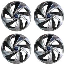 Jogo de calota esportiva aro 13 nitro x graphite black + emblema de alumínio ford azul Jogo de calota esportiva aro 13 nitro x graphite black + emblema de alumínio ford azul