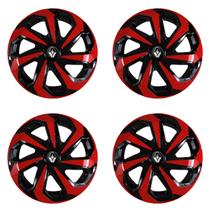 Jogo de calota esportiva aro 13 spider vermelha clio logan