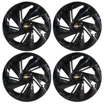 Jogo de calota esportiva aro 14 nitro black + emblema resinado gm