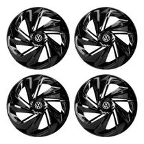 Jogo de calota esportiva aro 14 nitro black + emblema resinado vw