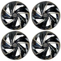 Jogo de calota esportiva aro 14 nitro black gold + emblema resinado vw