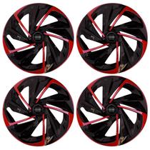 Jogo de calota esportiva aro 14 nitro black red + emblema de alumínio nissan preto Jogo de calota esportiva aro 14 nitro black red + emblema de alumínio nissan preto