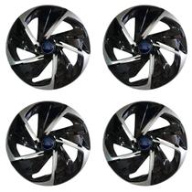 Jogo de calota esportiva aro 14 nitro black silver + emblema de alumínio ford azul Jogo de calota esportiva aro 14 nitro black silver + emblema de alumínio ford azul