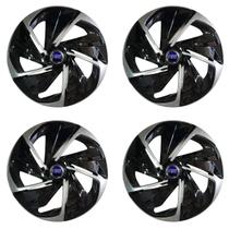 Jogo de calota esportiva aro 14 nitro x black silver + emblema de alumínio fiat azul Jogo de calota esportiva aro 14 nitro x black silver + emblema de alumínio fiat azul