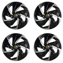 Jogo de calota esportiva aro 14 nitro x black silver + emblema de alumínio gm escovado Jogo de calota esportiva aro 14 nitro x black silver + emblema de alumínio gm escovado