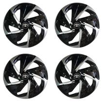 Jogo de calota esportiva aro 14 nitro x black silver + emblema de alumínio toyota preto Jogo de calota esportiva aro 14 nitro x black silver + emblema de alumínio toyota preto