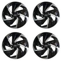 Jogo de calota esportiva aro 14 nitro x black silver + emblema resinado nissan