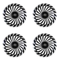 Jogo de calota esportiva aro 14 twister preta crome march