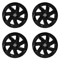 Jogo de calota esportiva aro 15 spider preta argo cronos