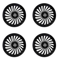 Jogo de calota esportiva aro 15 twister preta argo cronos