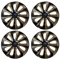 Jogo de calota esportiva aro 15 velox black gold + emblema de alumínio ford azul Jogo de calota esportiva aro 15 velox black gold + emblema de alumínio ford azul