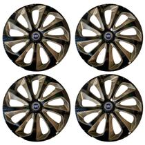 Jogo de calota esportiva aro 15 velox black gold + emblema resinado fiat azul Jogo de calota esportiva aro 15 velox black gold + emblema resinado fiat azul