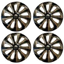 Jogo de calota esportiva aro 15 velox black gold + emblema resinado renault Jogo de calota esportiva aro 15 velox black gold + emblema resinado renault