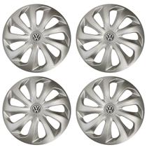 Jogo de calota esportiva aro 15 velox silver + emblema resinado vw