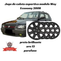 Jogo de calota Way Economy 2008 preto aro 13 parafuso
