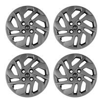 Jogo de calotas 187cb-gft aro 14 cb cubo baixo grafite + emblemas alumínio hyundai