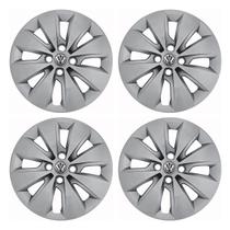 Jogo de calotas 247ca-pta aro 14 ca cubo alto prata + emblema de alumínio volkswagen 3d Jogo de calotas 247ca-pta aro 14 ca cubo alto prata + emblema de alumínio volkswagen 3d