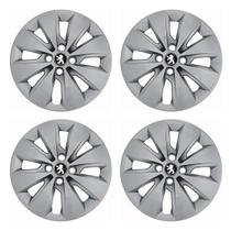 Jogo de calotas 247ca-pta aro 14 ca cubo alto prata + emblema resinado peugeot Jogo de calotas 247ca-pta aro 14 ca cubo alto prata + emblema resinado peugeot