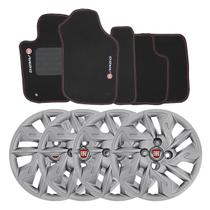 Jogo de calotas 292cb-pta aro 14 cubo baixo prata + tapetes bordados argo 2017-2018