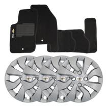 Jogo de calotas 373cb-pta aro 14 cubo baixo + tapetes bordados onix 2017-2018