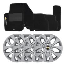 Jogo de calotas 374cb-pta aro 14 cubo baixo + tapetes bordados prisma 2017-2018 gm preto