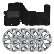 Jogo de calotas 375cb-pta aro 15 cubo baixo + tapetes bordados prisma 2017-2018 gm preto