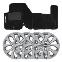 Jogo de calotas 375cp-pta aro 15 cubo padrão + tapetes bordados prisma 2017-2018 gm preto