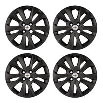 Jogo de calotas 377cp-pof aro 15 cp cubo padrão preto fosco + emblemas alumínio gm escovado