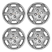 Jogo de Calotas Aro 13 069CB-PTA + Emblema Alumínio GM Escovado