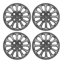 Jogo de calotas aro 13 prata grafite 168ca cubo alto + emblema volkswagen