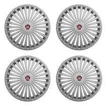 Jogo de Calotas Aro 14 068AR-PTA + Emblema Alumínio Fiat V Jogo de Calotas Aro 14 068AR-PTA + Emblema Alumínio Fiat V