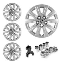 Jogo de Calotas Aro 15 Fox Spacefox Polo + Tampa/Capa de Válvula Volkswagem