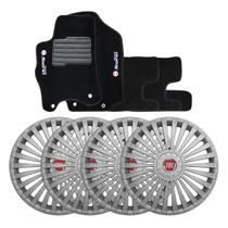 Jogo de calotas aro 15 prata 171ar aro de pressão + jogo de tapetes grand siena Jogo de calotas aro 15 prata 171ar aro de pressão + jogo de tapetes grand siena