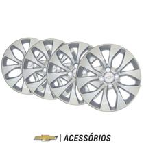 Jogo De Calotas Aro 15 Prata 4 Furos Cubo Baixo Acessorios Onix prisma spin Kit969