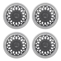 Jogo de Calotas Bbs Aro 14 601AR-PTG + Emblema Alumínio VW Preto