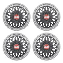 Jogo de Calotas Bbs Aro 14 601AR-PTG + Emblema Bbs Vermelho