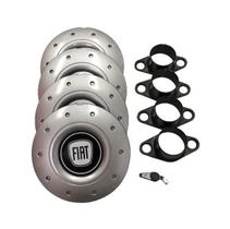 Jogo de Calotas de Centro Miollo para Fiat Mobi Aro 14 2016/2021 Estilo Amarok Prata