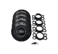 Jogo de Calotas de Centro Miollo para Ford Escort Aro 13 1990/2003 Estilo Amarok Preto