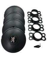 Jogo de Calotas de Centro Miollo para Peugeot 207 Aro 14 2008/2013 Estilo Tradicional Preto