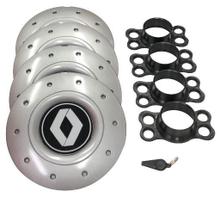 Jogo de Calotas de Centro Miollo para Renault Logan Aro 15 2014/2019 Estilo Amarok Prata