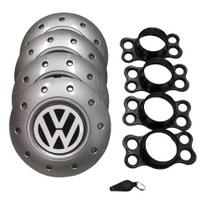 Jogo de Calotas de Centro Miollo para VW Gol Quadrado Aro 13 1980/1994 Estilo Amarok Prata